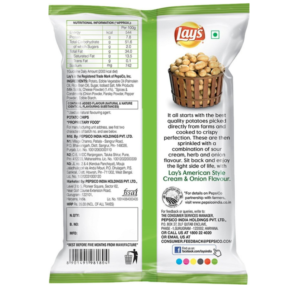 Lay's American Style Cream & Onion Potato Chips 90 g